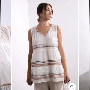 ANTHROPOLOGIE Pilco and the Letterpress Lani Embroidered Tank